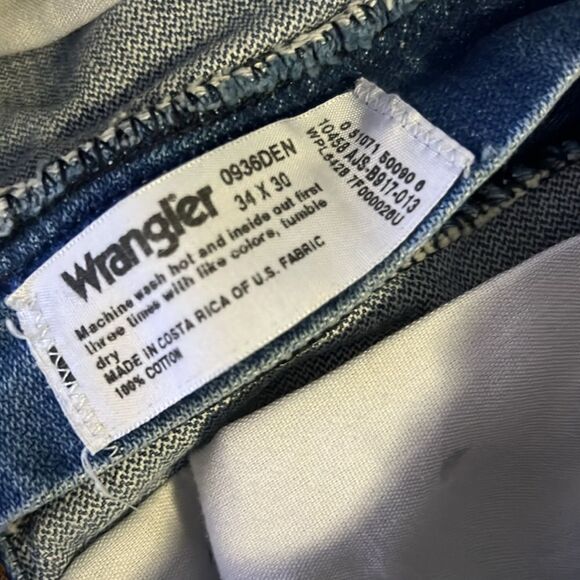 Wrangler straight leg denim jeans size 34 x 30 - Picture 13 of 13